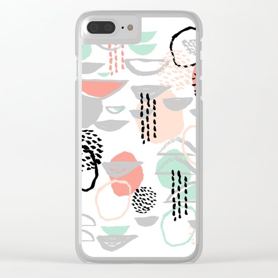 Callie - abstract minimal pastel art print texture ink hipster minimalist office or nursery Clear iPhone Case