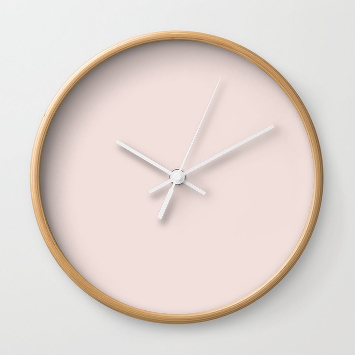 Pale Pastel Pink Solid Color Hue Shade - Patternless Wall Clock