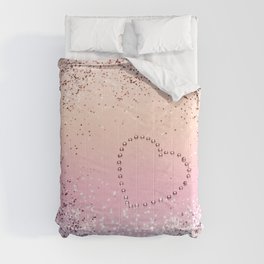 Summer UNICORN Girls Glitter Heart #1 (Faux Glitter) #shiny #pastel #decor #art #society6 Comforter