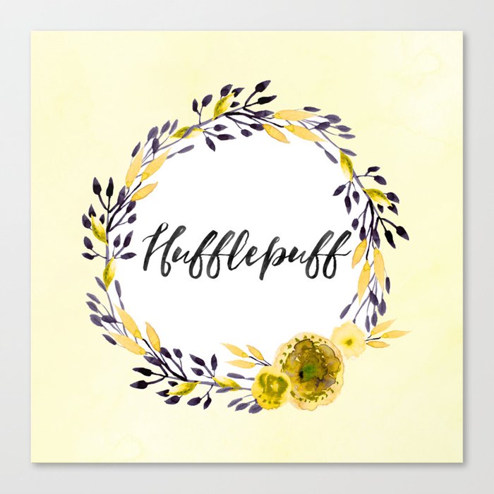 Hp Hufflepuff In Watercolor Canvas Print By Tineandshell Society6