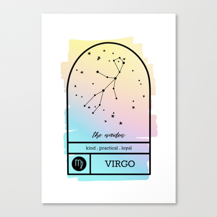 Virgo Zodiac | Pastel Gradient Canvas Print