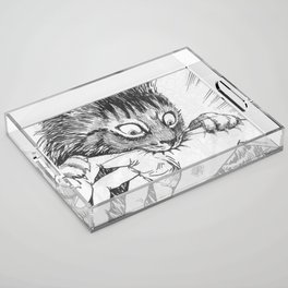 scary cats gift art design cats Lovers kitty for kids girls Acrylic Tray