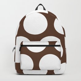 Large Polka Dots: Chocolate Brown Backpack | Big, Brown, Dots, Colorful, Graphicdesign, Circles, Dark, Dot, Polka, Large 