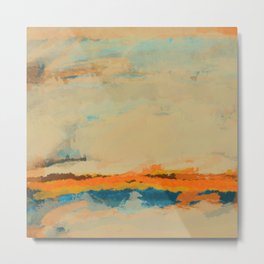 Landscape Late Summer Colors Metal Print | Contemporaryart, Cloudscape, Digital, Painting, Brown, Orange, Abstract, Beige, Landscape, Beach 