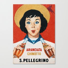 Orange Juice Italian Vintage Poster Canvas Print