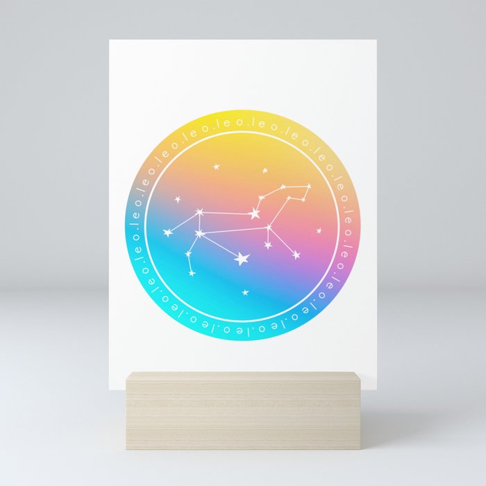 Leo Zodiac | Rainbow Circle Mini Art Print