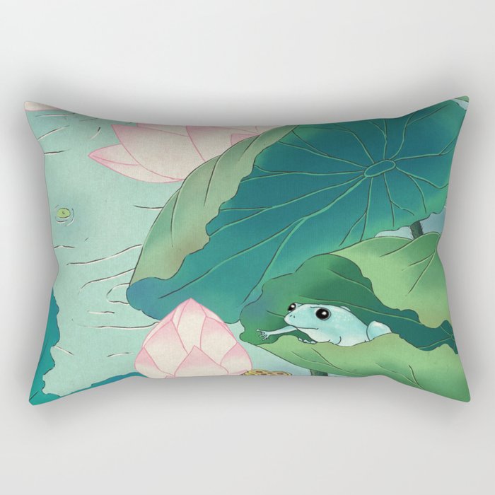 Minhwa: Frog Pond A Type Rectangular Pillow