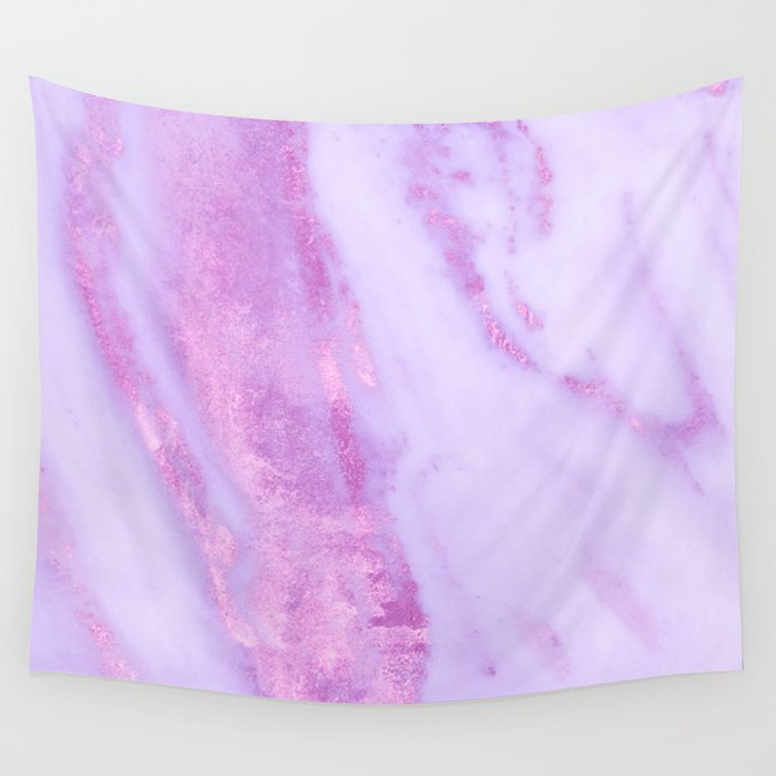 Pink Marble - Shimmery Magenta Gold Marble Metallic Wall Tapestry
