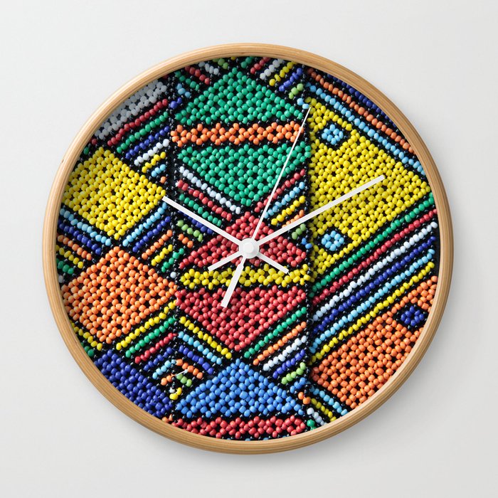 African Zulu Beadwork Wall Clock by Neil Overy Society6