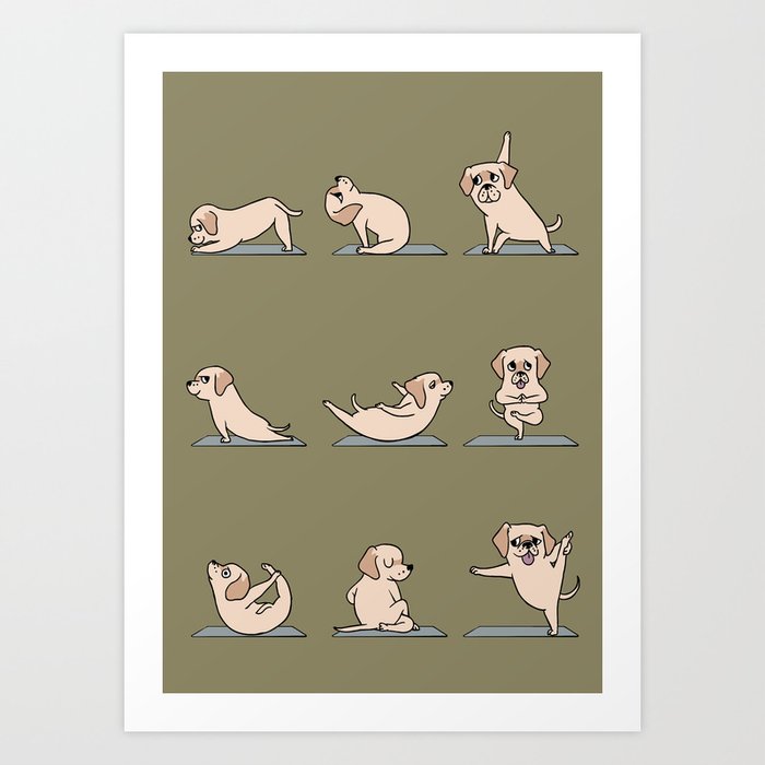 Labrador Retriever Yoga Art Print