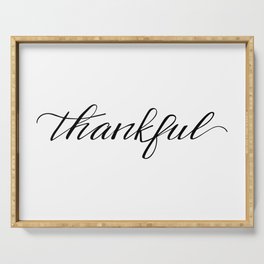 Thankful Calligraphy Serving Tray