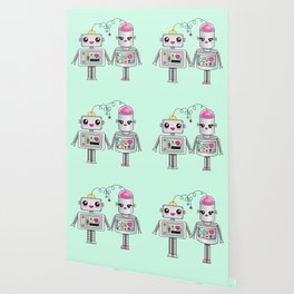 Cute Robot Wallpaper For Any Decor Style Society6