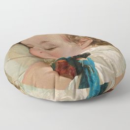 Portrait of Princess Marie Franziska von Liechtenstein at the Age of Two, 1836 by Friedrich von Amerling Floor Pillow