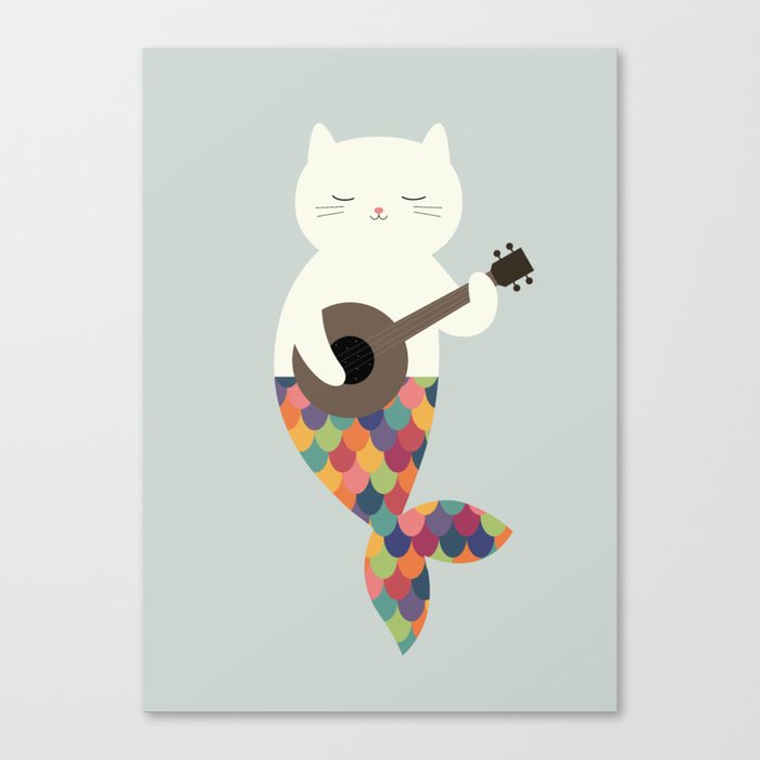 White Meowmaid Canvas Print