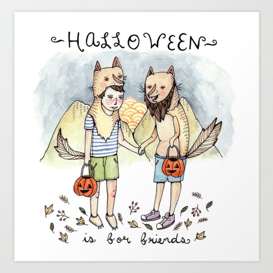Halloween Friends Art Print