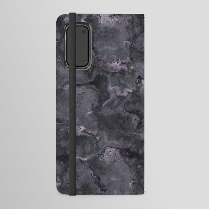 Purple and Gray Marble Stone Android Wallet Case