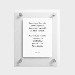 Knowing yourself is true wisdom - Lao Tzu Quote - Literature - Typewriter Print 1 Floating Acrylic Print