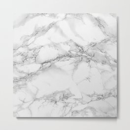 Marble Metal Print | Texture, Black and White, Vintage, Stone, Abstract, Modern, Cool, Traditional, Pattern, White 