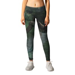 A hard rain is gonna fall; female in the wilderness looking skyward magical realism fantasy color photograph / photography Leggings