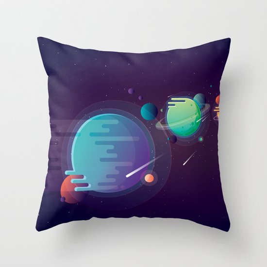 Alien Planets Throw Pillow