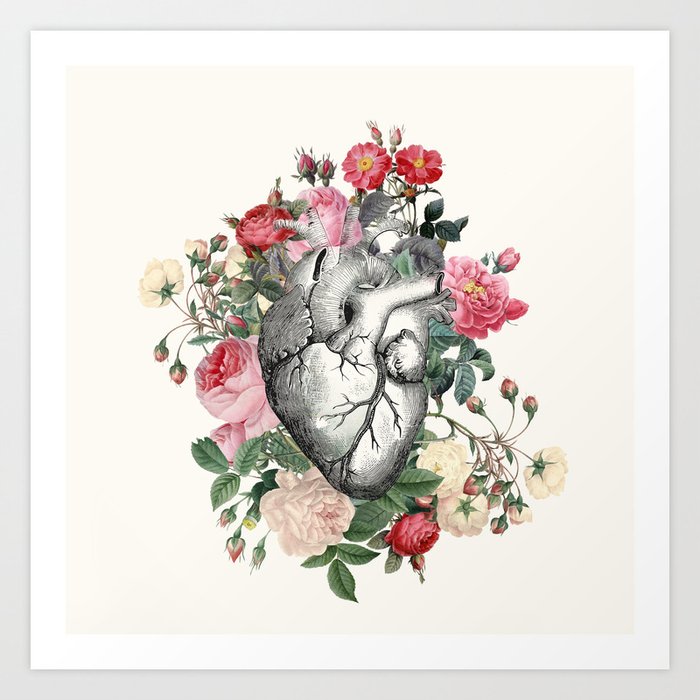 Roses for her Heart Art Print