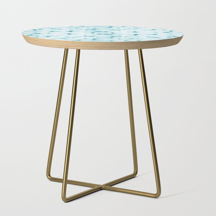 White and turquoise water spots Side Table