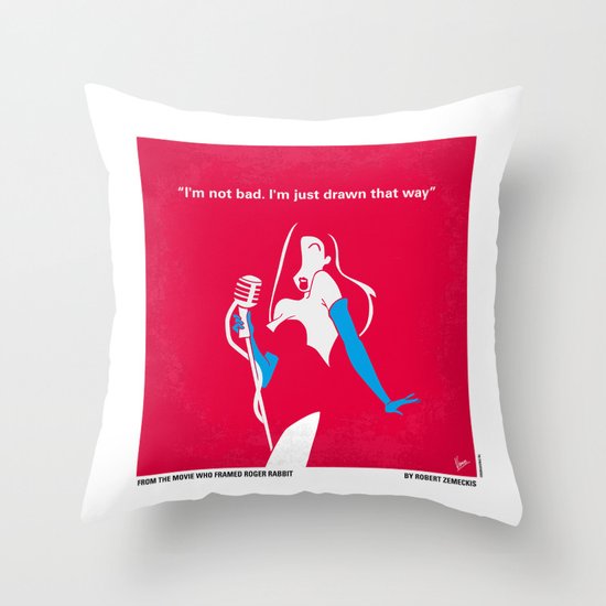 No271 My ROGER RABBIT minimal movie poster Throw Pillow
