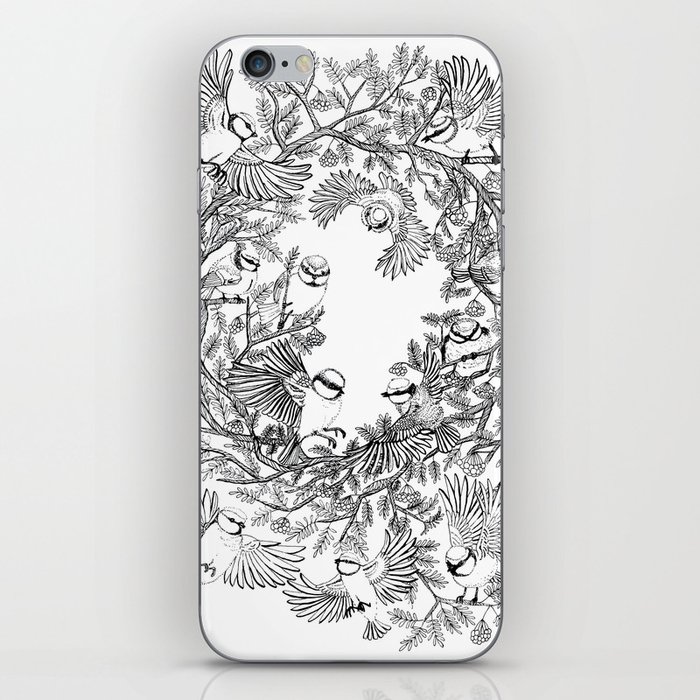Birds tree botanical pattern iPhone Skin