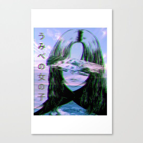 Girl By The Sea Sad Japanese Anime Aesthetic Canvas Print By Poser Boy Society6,Anime Head Angles Male