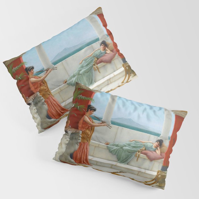 The Sweet Siesta Of A Summer Day "Girls with a beautiful transparent Summer pink and green Dress" Jo Pillow Sham