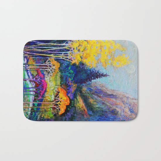 Mountain Aspen Trees Landscape Bath Mat