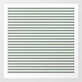 Sage Green Striped Art Print