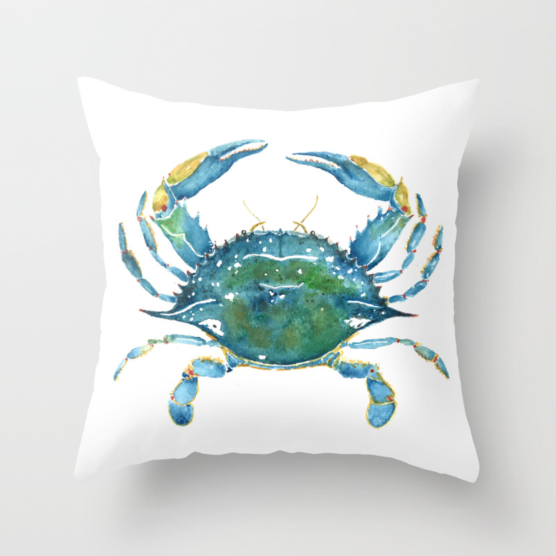 Blue Crab Throw Pillow By Slateandsea Society6