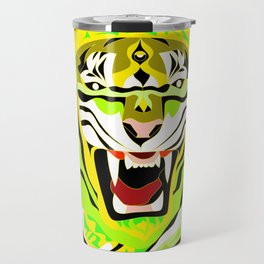yellow light tiger ecopop in zodiac bengal wallpaper art  Travel Mug