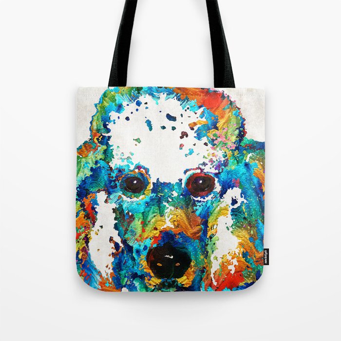 Colorful Poodle Dog Art by Sharon Cummings Tote Bag by Sharon Cummings ...