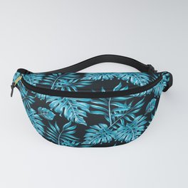 Tropical Palm Print in Blue Fanny Pack