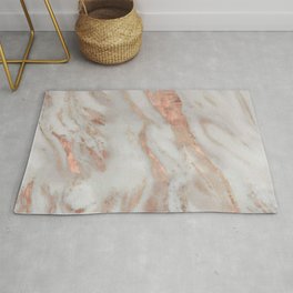 rose gold marble Area & Throw Rug