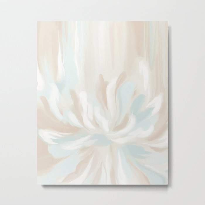 Pastel Pink and Blue Abstract Florals  Metal Print