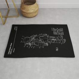 NASA Space Suit Patent - White on Black Rug