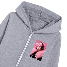 Pink fluffy Kids Zip Hoodie