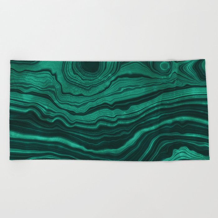 Malachite Texture 01 Beach Towel