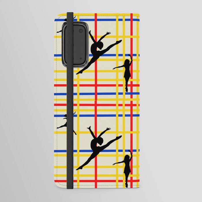Dancing like Piet Mondrian - New York City I. Red, yellow, and Blue lines on the light yellow background Android Wallet Case
