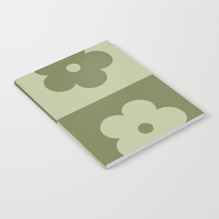 Green Flower Pattern Notebook
