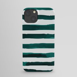 Watercolor Stripes (Emerald Green) iPhone Case