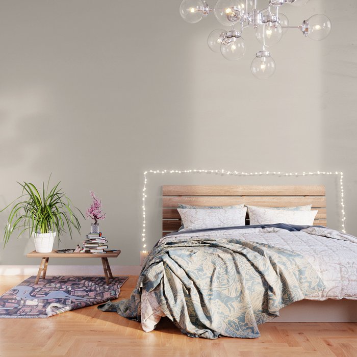 Linen Off White Solid Color Pairs PPG Moroccan Moonlight PPG1074-2 - All One Single Shade Hue Colour Wallpaper