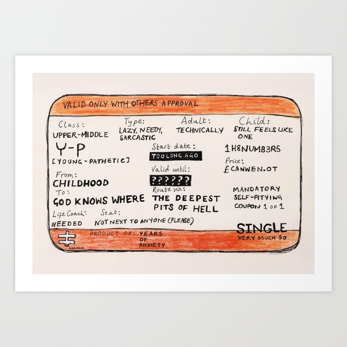 Life Crisis in a Train Ticket Art Print