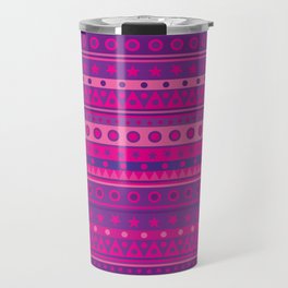 Purple and Pink Stripy Pattern Travel Mug