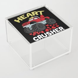 Heart Crush Monster Truck Hearts Valentines Day Acrylic Box