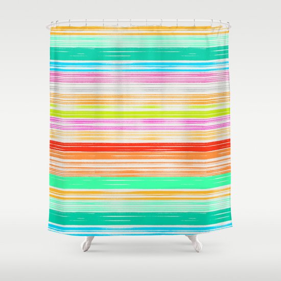 Waves_Multicolor2 Shower Curtain