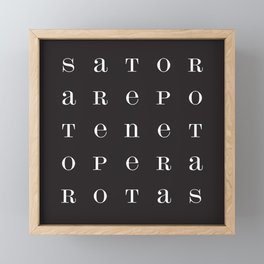 Sator White Type Framed Mini Art Print
